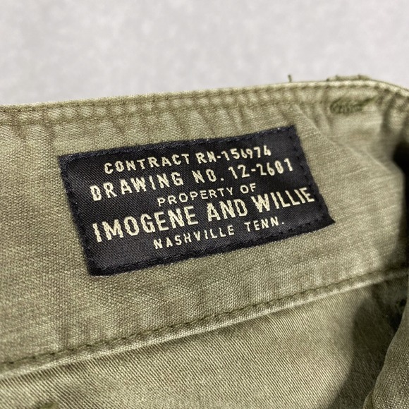 Imogene + Willie Pants Mens 38 (41x33) Olive Oliver Military Trouser Button Fly - Picture 8 of 13